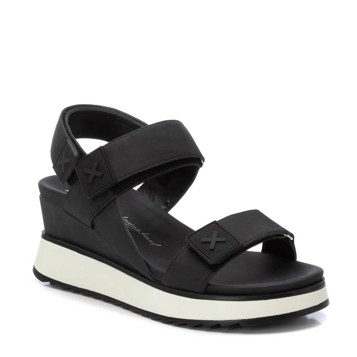 Women's Suede Wedge Sandals In Black Everyday Outdoor Shoes