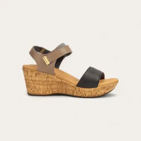 Women's Summer Wedge Heels In Black/stone Versatile Design