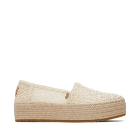 Vegan Leather Option Womens Valencia Natural Moroccan Crochet Platform Espadrille