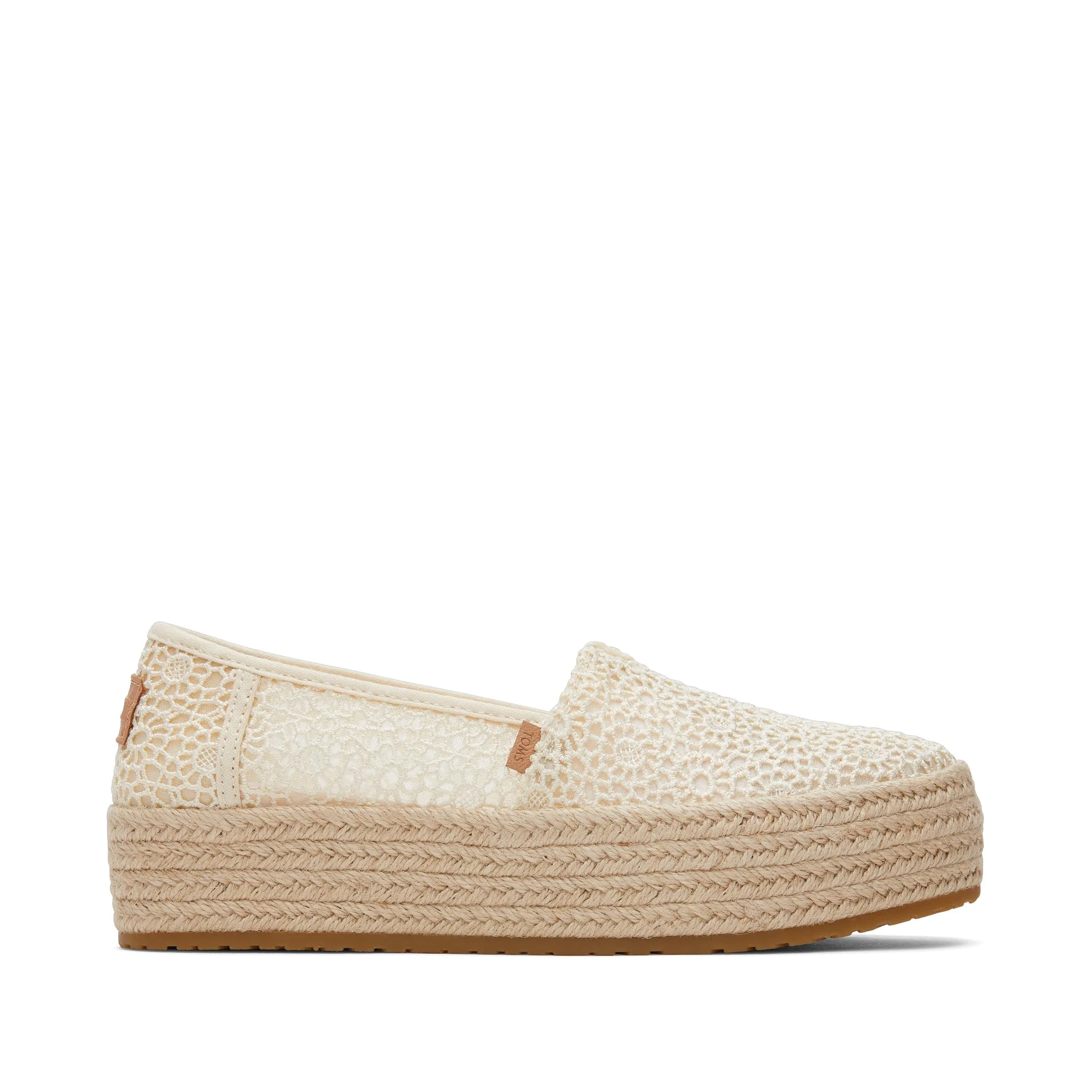 Vegan Leather Option Womens Valencia Natural Moroccan Crochet Platform Espadrille