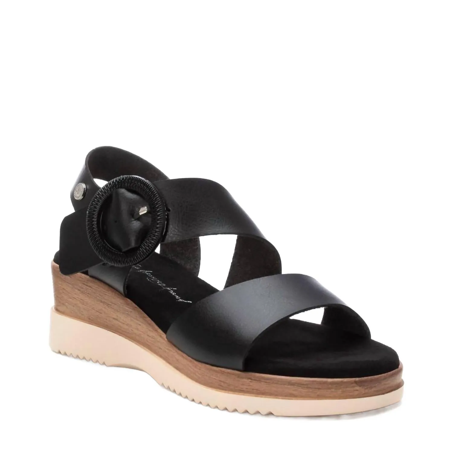 Women's Wedge Sandals In Black Trendy And Comfortable