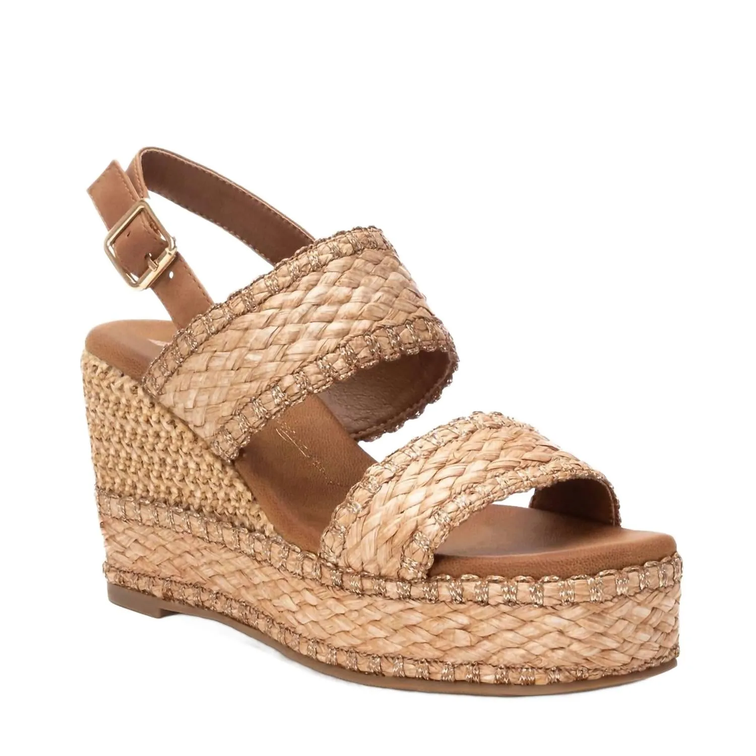 Women's Wedge Sandals In Taupe Travel wedge