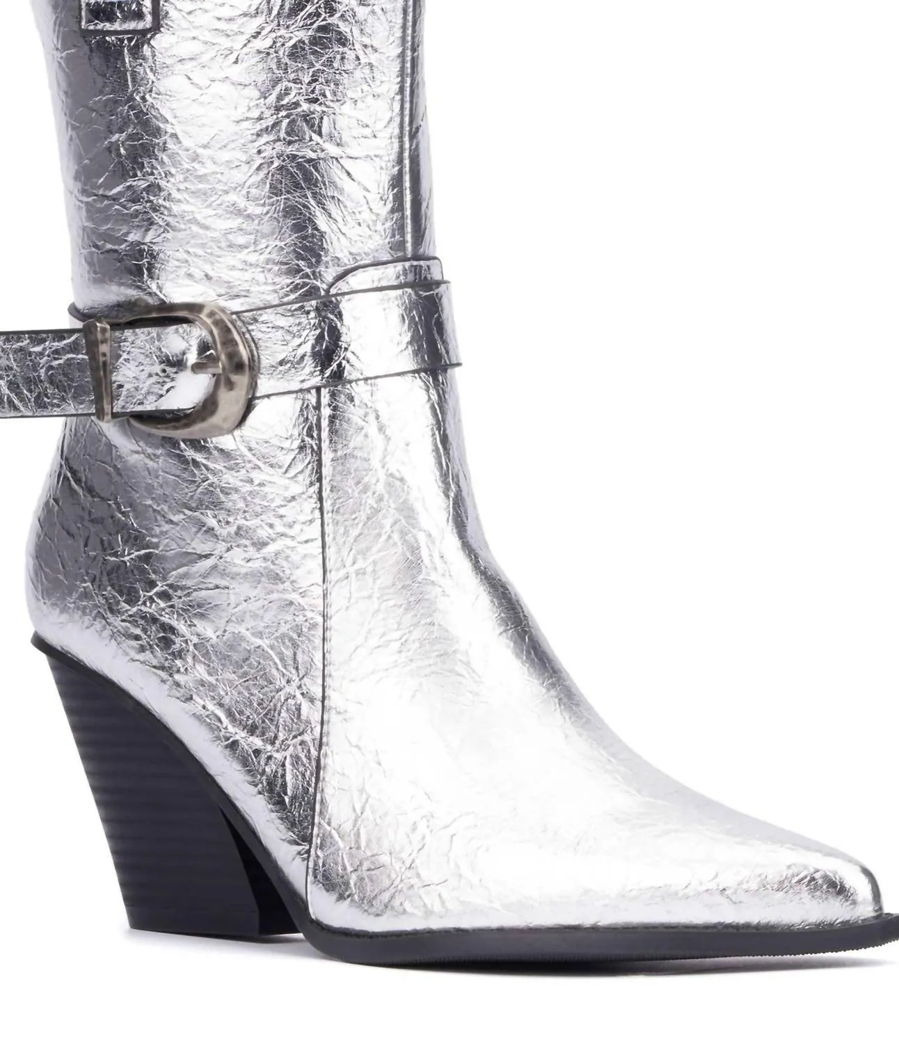 Women's Wesley's Wedge Boots In Silver Smooth Walk