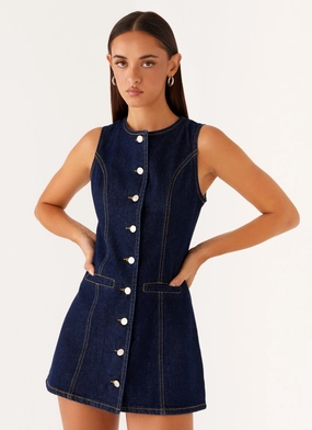 ruffle trim Dolton Mini Dress - Indigo