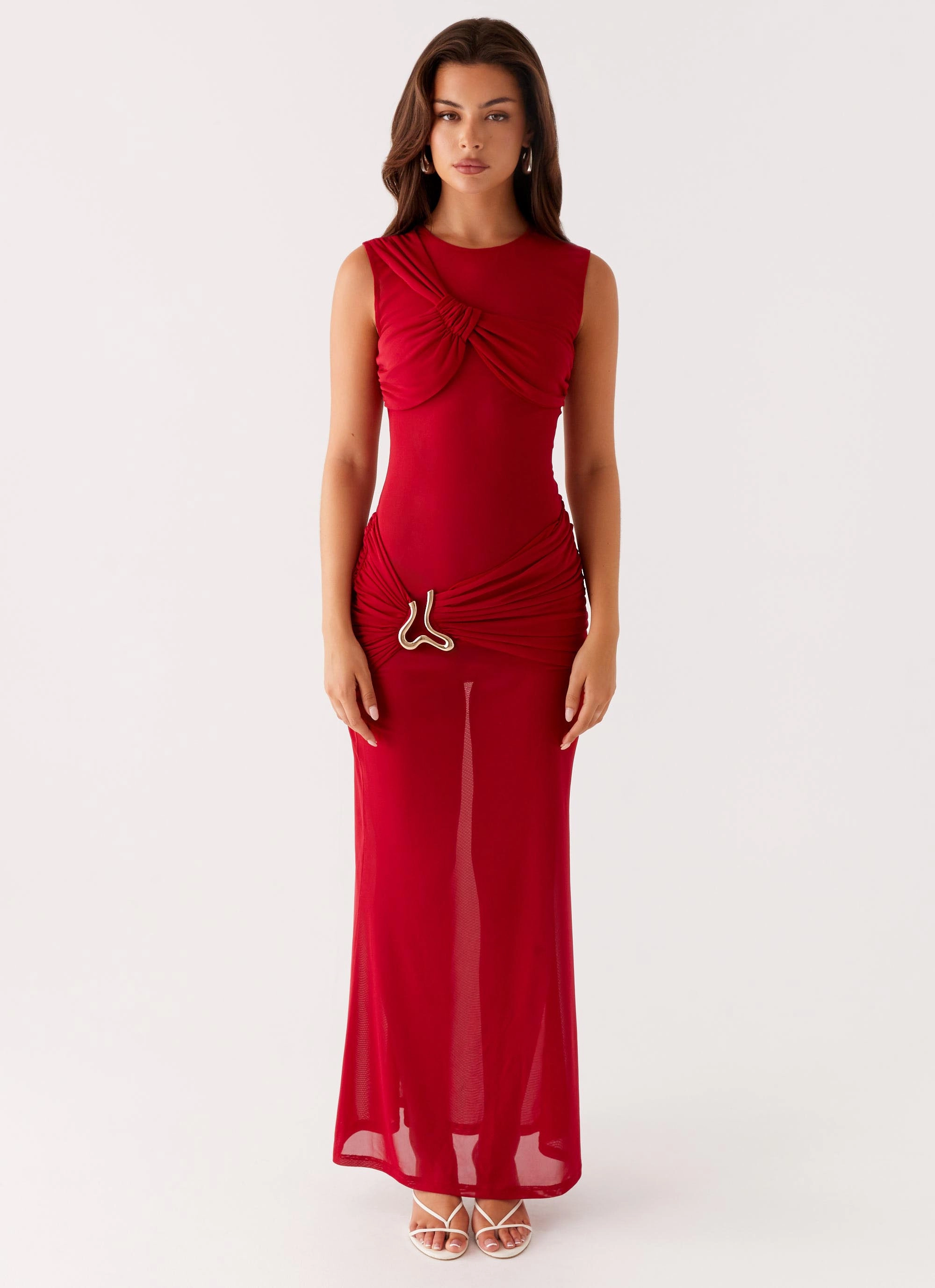 Worldwide Maxi Dress - Raspberry Chic Vibe Zip-Closure