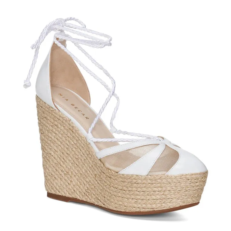 Cloud Feel Contoured Heel Woven Jute Platform Sandals