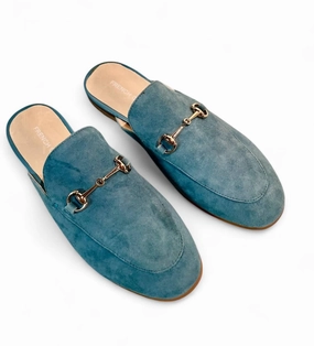 Low Profile Design Comfort Solutions Women's Suede Mules In Teal