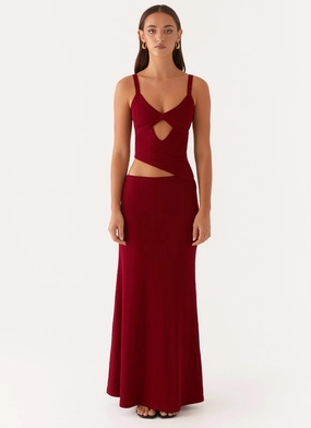 Soft Stitch Jocelyn Maxi Dress - Maroon
