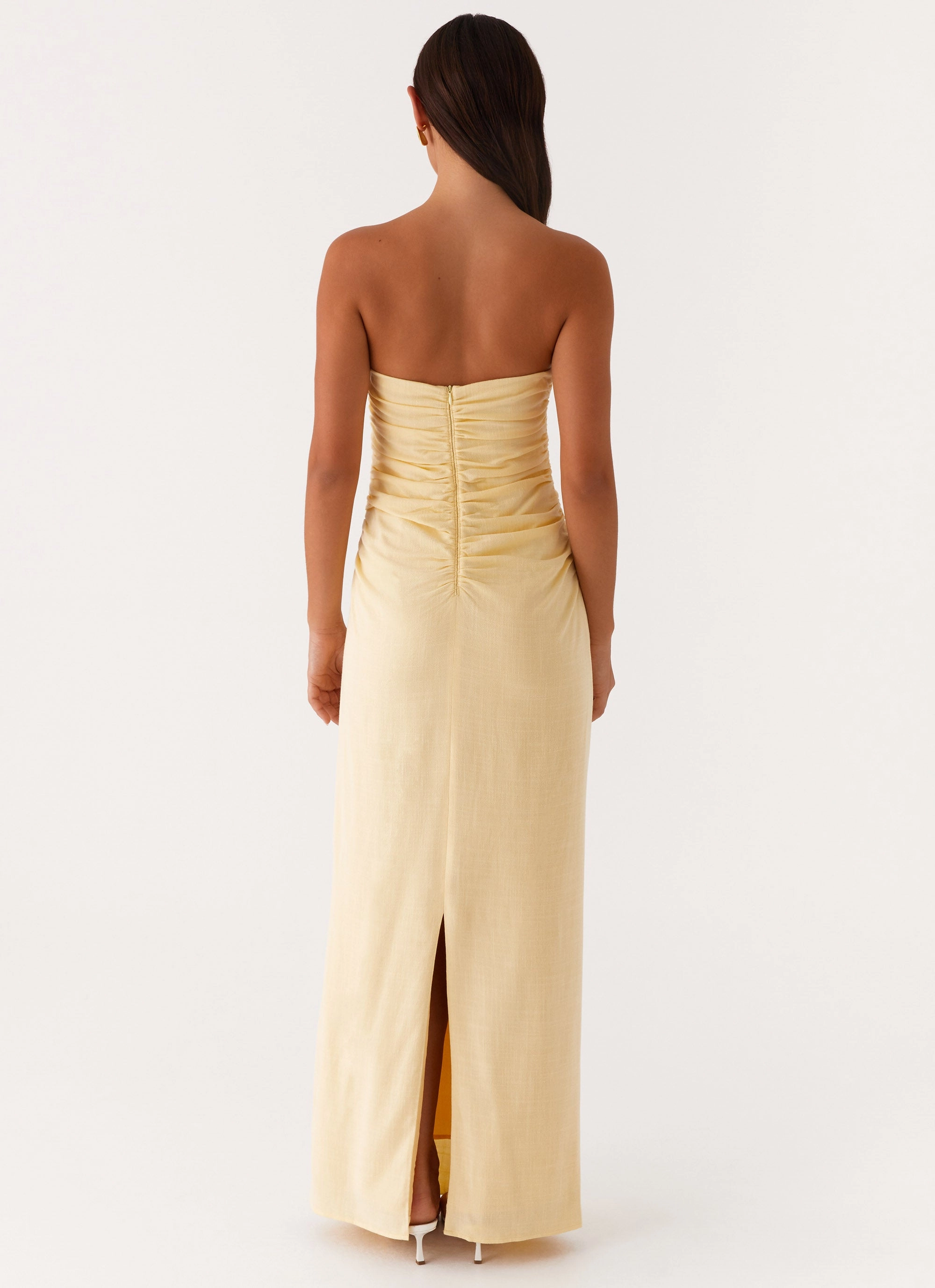 Flattering Layer Xena Gathered Maxi Dress - Yellow