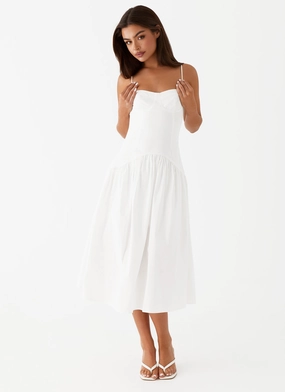 Magic Day Noble Glow Yvette Corset Midi Dress - White