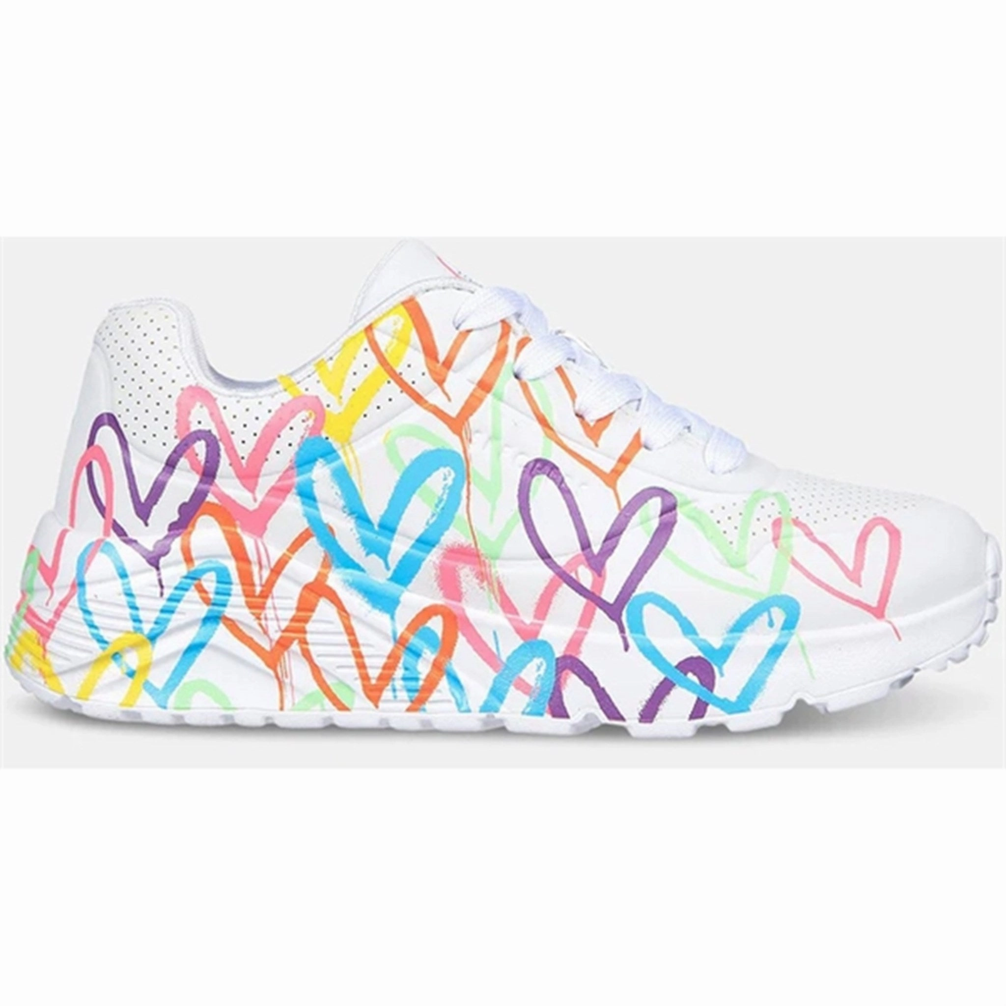 Skechers Girls Uno Sneakers Lite Spread The Love White Multicolor Power Walk